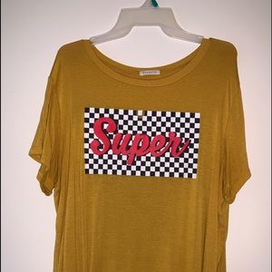Checkered “Super” Mustard Yellow T-Shirt